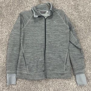 Grey zip up puma sweater